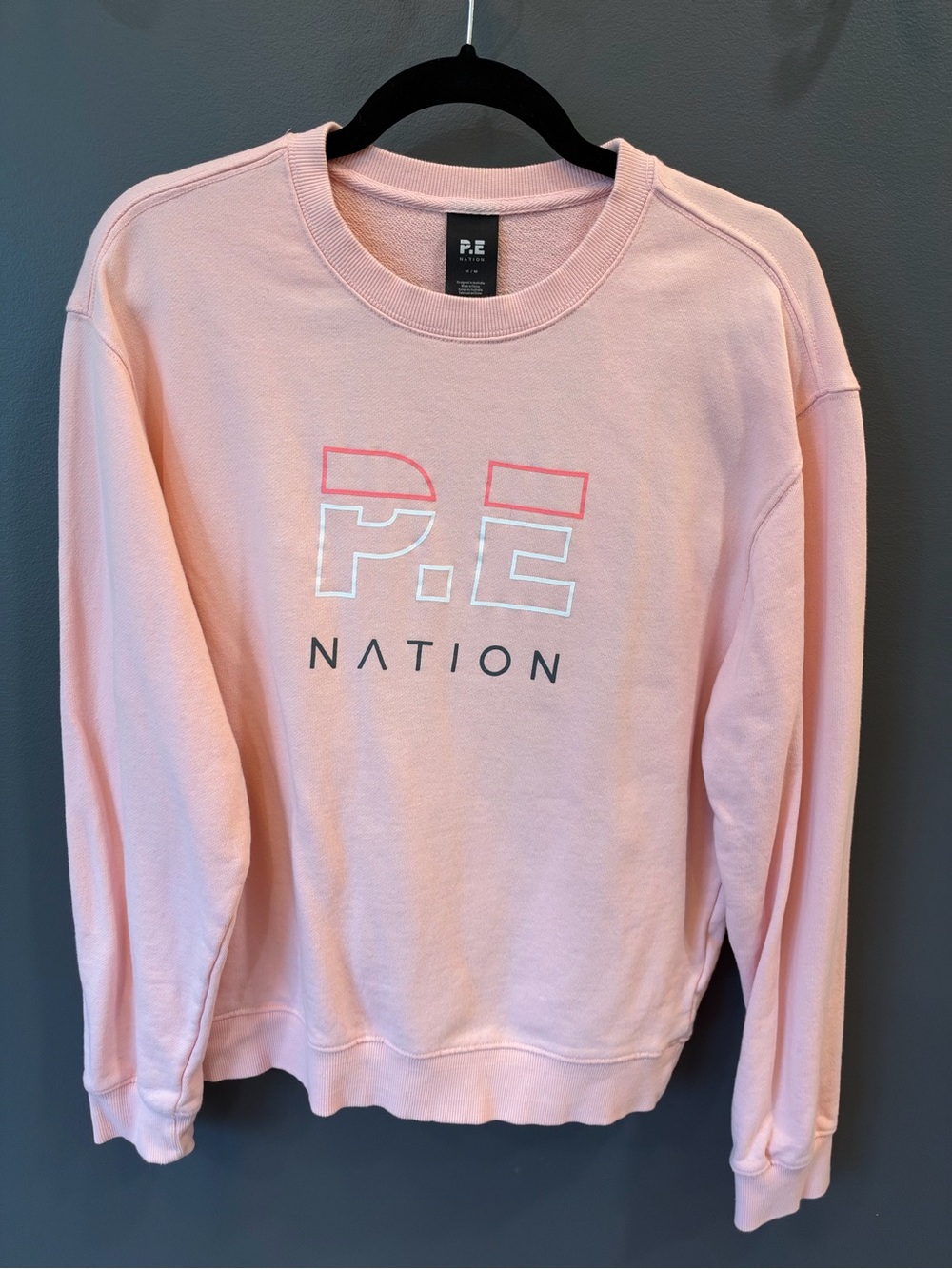P.E Nation Heads Up Sweat Candy Pink Logo Crewneck Sweatshirt M